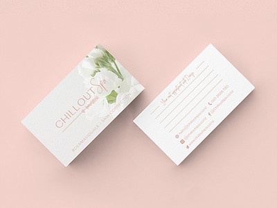 Chillout Business and Appointment Cards appointment beauty beauty logo branding business business card design cards design feminine flat floral flowers illustration lavender logo pink pretty soft spa vector