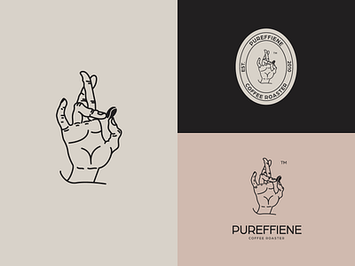 Pureffiene Coffe Roaster Logo. aesthetic aesthetic design branding cafe logo café coffee coffee bean coffee logo coffee roaster coffee shop coffeeshop concept food and beverage good life good luck graphic design illustration logo logo design vector