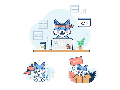 卡通狼 icon illustration sketch ui web