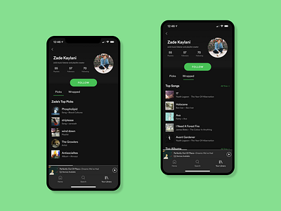 Spotify User Profile Page Redesign [Daily UI 006] 100daychallenge app daily ui 006 dailyui design mockup ui uidesign uiux ux vector