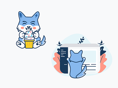 卡通狼 icon illustration sketch ui web