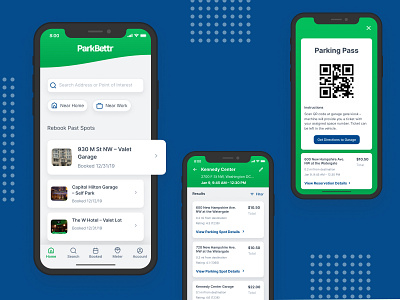 ParkBettr – Exploratory Smart Parking App iot meter mobile mobile app mobile ui parking parking app product design