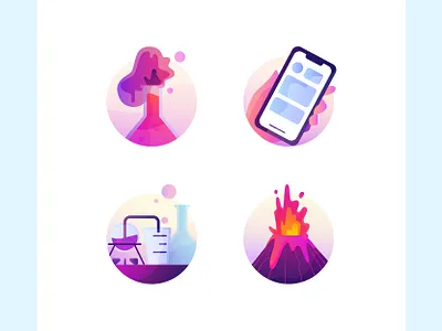 Kidarkit - icons set design icon icons set illustration purple school subject ui vector web