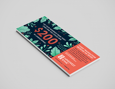 Landscape Flyer bank bank flyer cash award custom type flower flyer green illustration illustration design landscaping leaf money pink print flyer type design
