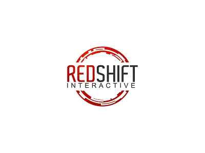 RedShift circle emblem icon logo logodesign red simple vector