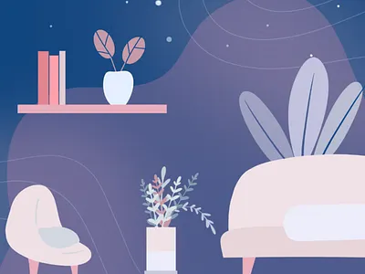 calming furniture design furniture furniture design illustration indoor plants minimalism modern plants procreate