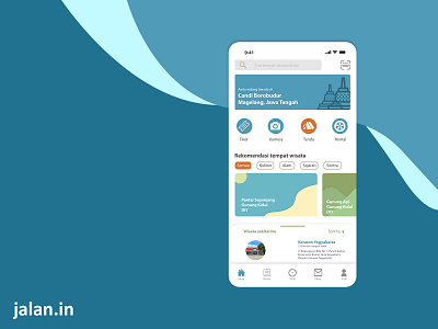 jalanin (aplikasi wisata online) app design ios minimal ui ux web