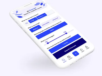 Online Course App - Advanced Search app application blue course course app coursera courses design mobile mobile ui product product design search skillshare udemy ui