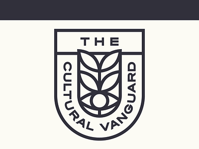 The Cultural Vanguard branding eye leaves logo logo design podcast