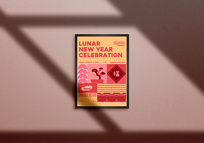 Lunar New Year Celebration Poster chinese culture chinese food chinese new year club colors creativity idea illustration poster red