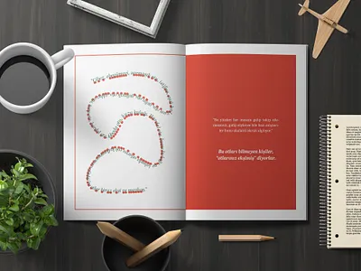 'Birlikte' Editorial Design (1) 2020 a5 booklet booklet design editorial design illustration typography
