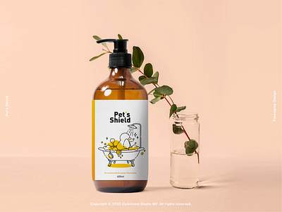 Pet's Shield bath brand identity graphic design graphic designer illustration packaging design packaging designer pet pets shield product shampoo shower typography vector