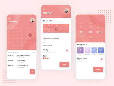 Planner and Reminder App Exploration app design illustration mobile mobile app mobiledesign ui ux