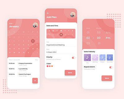 Planner and Reminder App Exploration app design illustration mobile mobile app mobiledesign ui ux