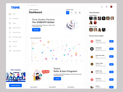 Trime Studios's Website Builder branding clean ui dashboad dashboard design design illustration trime ui ux website builder