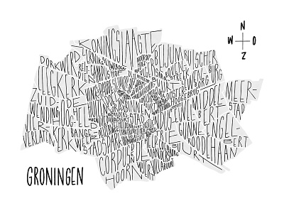 Lettering Map of Groningen groningen hand lettering hand made lettering lettering map map netherlands