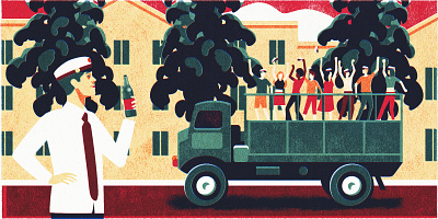 Studentereksamenen / CultureTrip beer celebration dance denmark design editorial editorial art editorial illustration flat hat illustration party print studentereksamenen texture tradition truck ui vector vintage