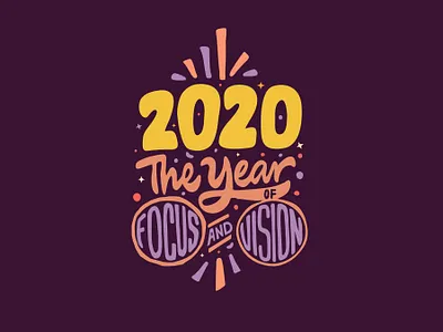 2020: The Year of focus and vision 2020 clientwork custom lettering focus hand drawn jerryokolo lettering logodesign logotype logotype designer procreate tshirt designer tshirtdesign typography vision