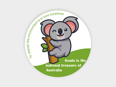 The lovely koala animal cartoon icon illustration