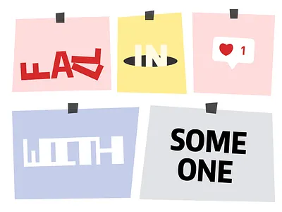 Fall in love with someone design love type typography