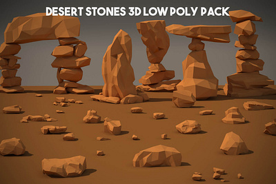 Desert Stone 3D Low Poly Pack 3d 3d art game game assets gamedev low poly low poly lowpoly lowpolyart