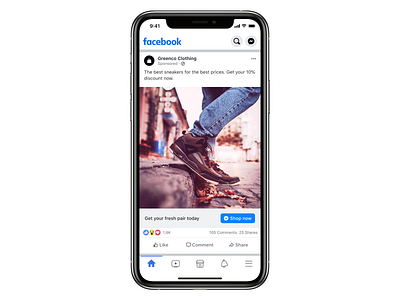 Facebook post UI facebook facebook ad facebook ads facebook post facebook post design iphone mockup ui user interface