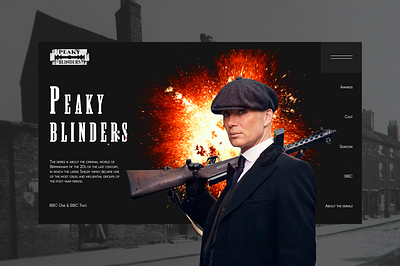 Design concept for Peaky blinders 1920 adobe photoshop bbc design designer figma figmadesign logo menu peaky blinders photoshop serial ui uidesign uiux uiuxdesign uxdesign webdesign