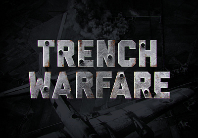 Trench Warfare Video Game Logo Design design game art game logo hand drawn lettering art lettering logo logo online game typography videogame wargaming