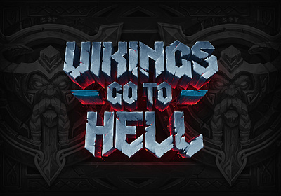 Vikings Go to Hell Online Slot Game Logo Design branding design game art game design game logo hand drawn lettering lettering art lettering logo online game