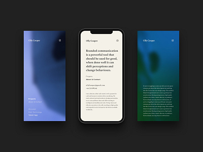 Olly Copper / App 1 app app design art direction ui ux web design