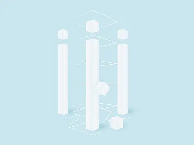 Pillars abstract column cube illustration minimal minimalism pillar post vector white