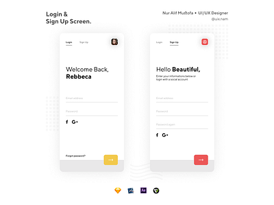 Login and Sign Up Screen ✌🏻 app apple design forgot password login mobile app sign in signup sketch ui