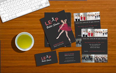 LEAP Ballet Studio- Branding brand design business card design flyer design logo design motion logo