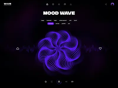 Generative Music Player abstract black colors design generative interface music player ui ui design ux web