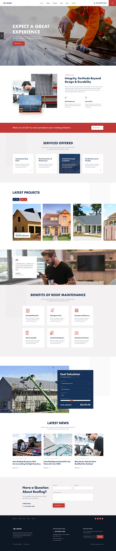 Estand - Home Maintenance and Services PSD Template business cleaning electrician home house maintenance modern plumbing roofing service template