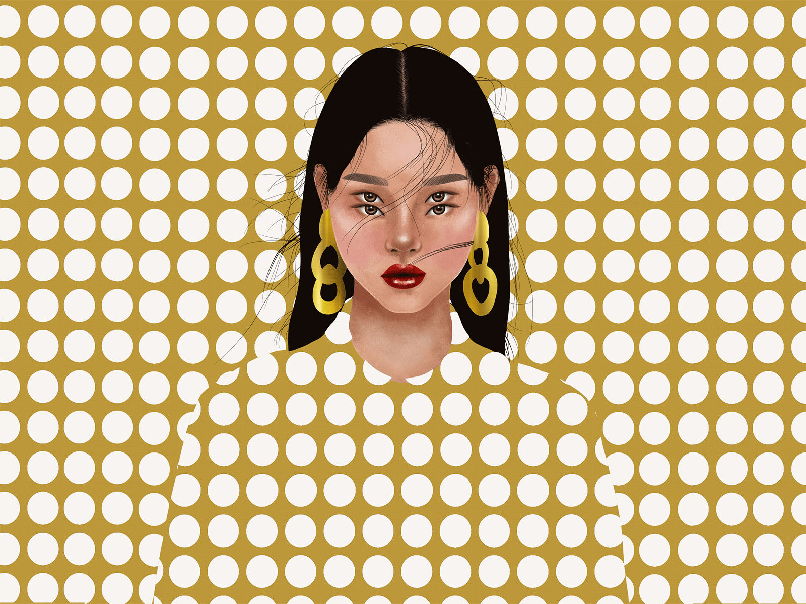 Polka Dots... animation gif gif animated gif animation illustration illustration art illustration digital illustrations loop pattern polka dots portrait portrait illustration