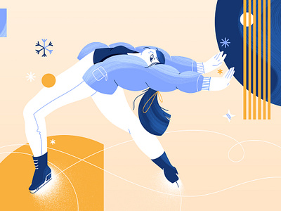 Figure Skater adobe characterdesign figureskater illustration photoshop skating snow winter