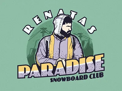Renatas Paradise 🏂 graphic design handmade logo illustration instagram logo retro snowboarding vintage