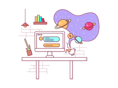 Workspace Illustration design dribbble flat illustration graphic design icon illustration modern illustration myicon space ui ui design workspace