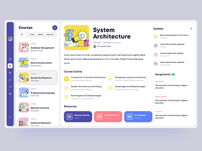 Student Web App - Courses academic app course app daily ui dashboard design ios learning app learning platform minimal student student app web web app