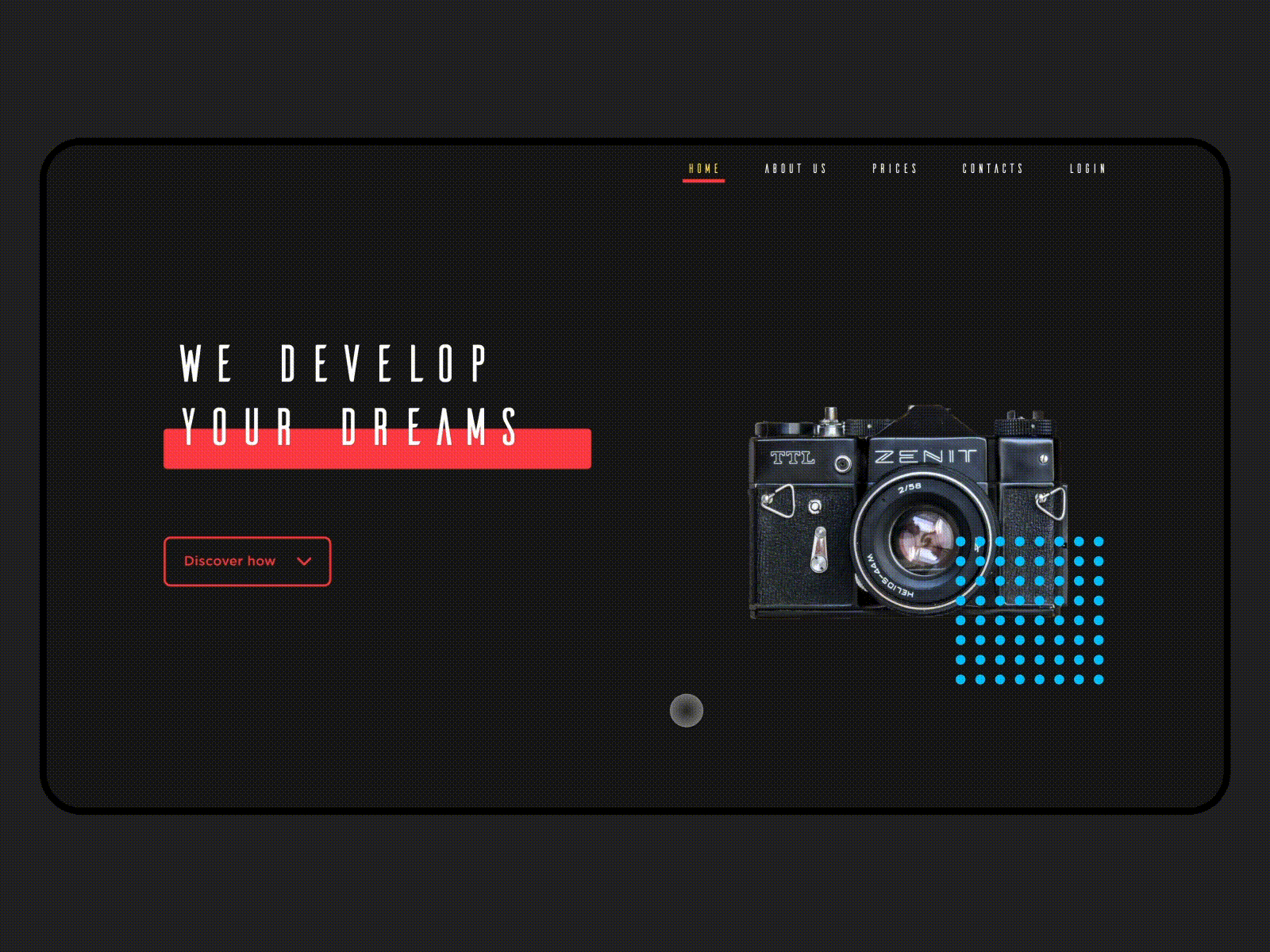 Photography lab - Landing Page adobe xd concept dailyui design landing landing page photography ui ui design ui ux web design