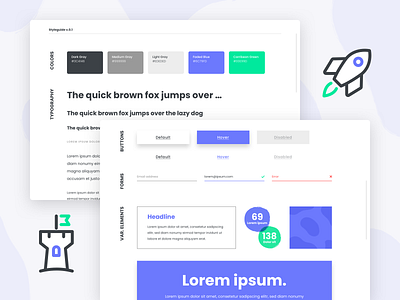 Styleguide assets branding buttons elements guidelines icons library product design styleguide typography ui