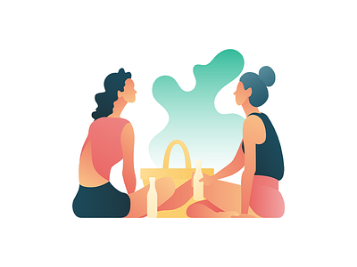 Picnic character design food girls illustrator photoshop picnic vector