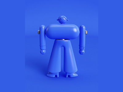 💙 3dillustration c4d character character design cobalt geometric geometry illustration minimal