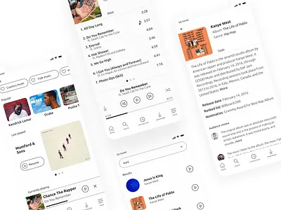 Music Player adobe xd app application branding design flat minimal mobile app design music music app music player play player shuffle song soundtrack track ui ux white