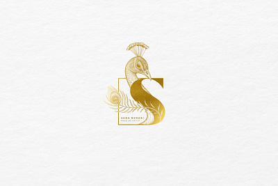 Sana Nurani - Logo Peacock brand identity branding design drawing feather graphic design hand draw illustration logo logo design logo design concept logotype london make up peacock sketch