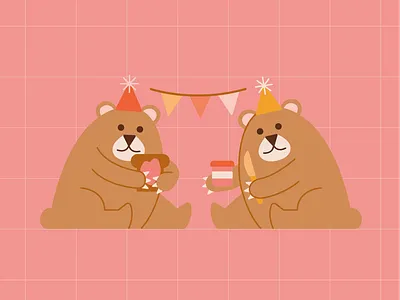 The bear party adobe illustrator graphic design illustration vector