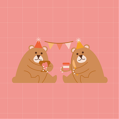 The bear party adobe illustrator graphic design illustration vector