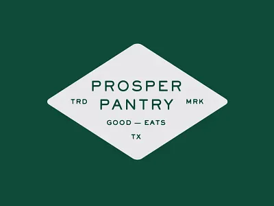 Prosper Pantry Badge americana badge brand brand design branding clean dallas dining eating food green logo mark parker peterson restaurant texas type typography