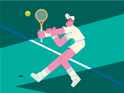 Tennis 🎾 character design characterdesign design flat graphic graphics guy icon illustration ilustracion modern rafael nadal roger federer sport sports tennis tennis ball tennis open tennis player vector